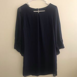Knee length navy blue dress